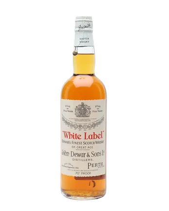 Dewar's White Label Spring Cap Bottled 1960's