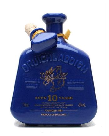 Bruichladdich 10 Year Old Bottled 1980's Blue Ceramic Decanter
