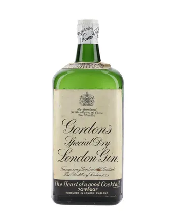 Gordon's London Dry Gin Bottled 1950s Spring Cap