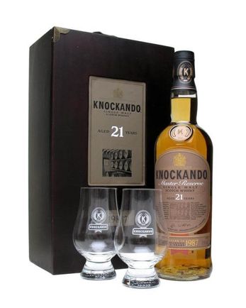 Knockando 1987 21 Year Old Master Reserve 2 Glasses