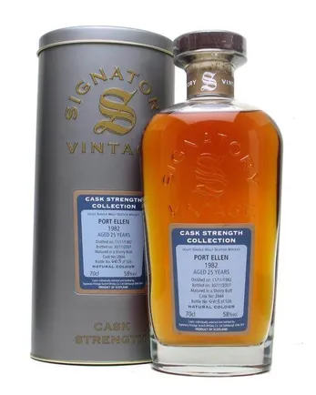 Port Ellen 1982 25 Year Old Sherry Cask Signatory Cask Strength Collection Bottled 2007