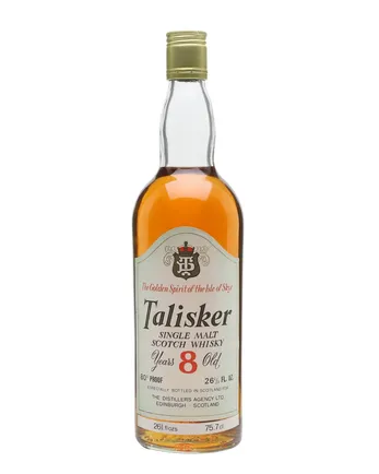 Talisker 8 Year Old Clear Glass Bottled 1970s